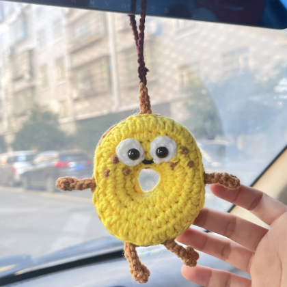 Cute Car Hanging Charm Knitted Bakery Car..