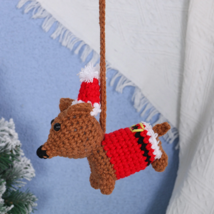 Cute Car Hanging Christmas Red Hat Puppy Car Swing..