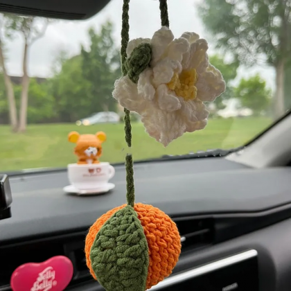Crochet Fruit Car Hanging Pendant Hand-woven Key..