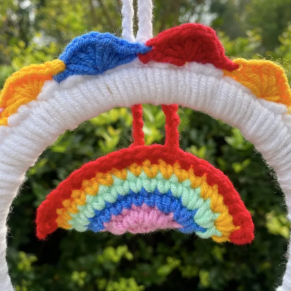 Woven Rainbow Car Hanging Tassel, Diy Handmade..