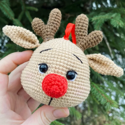 Snowflake Elk Christmas Tree Ornament Gingerbread..