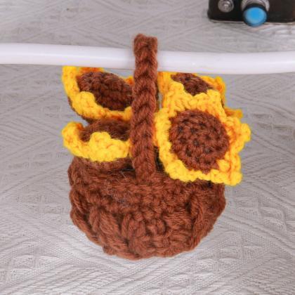 Handmade Crochet Car Styling Plants Succulent Car..