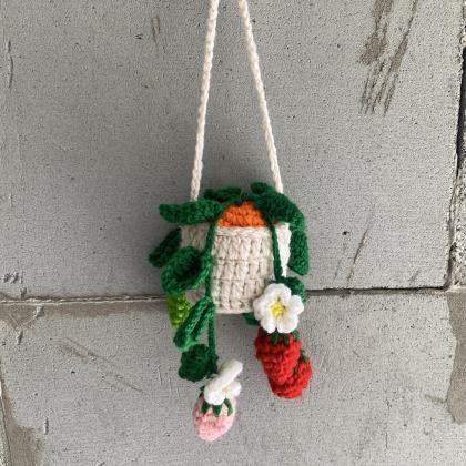 Crochet Rearview Mirror Accessories Hand-woven..