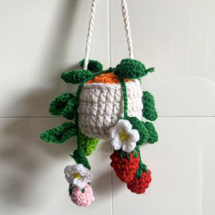 Crochet Rearview Mirror Accessories Hand-woven..