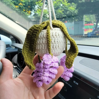 Car Mirror Hanging Accessory Handmade Knitted Cute..