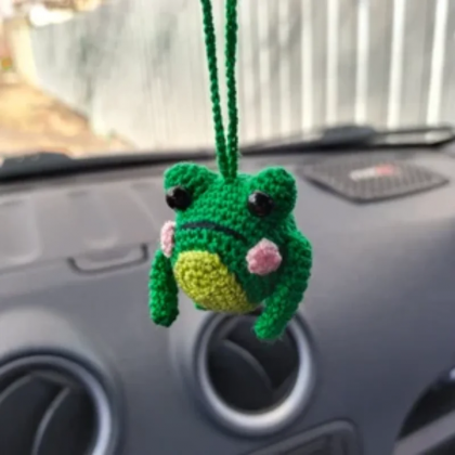 Handmade Woven Cartoon Car Decoration Little Frog..