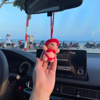 Crochet Pig In Bikini Car Decor, Hanging Animals,..