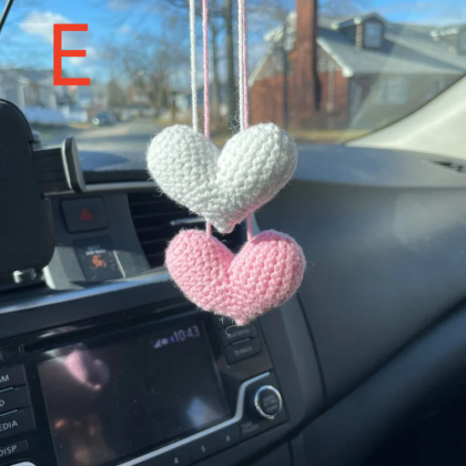 Creative Heart-shaped Car Pendant Handmade Cotton..