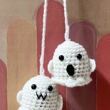 Halloween Crochet Ghost Charm Hanging Pendant For..