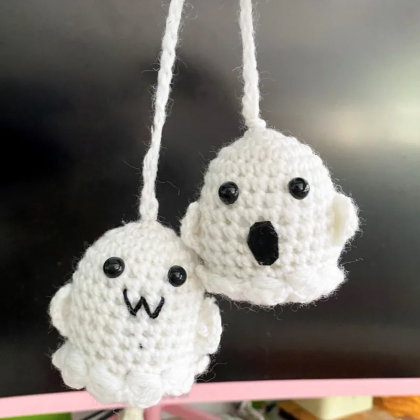 Halloween Crochet Ghost Charm Hanging Pendant For..