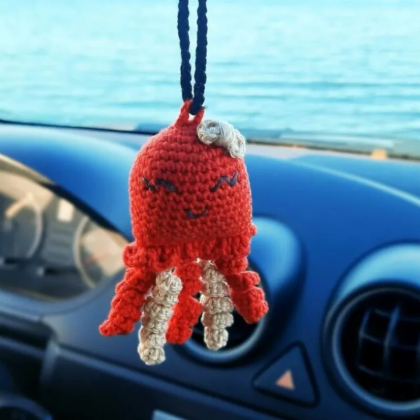 Cute Octopus Car Decor Color And Expression..