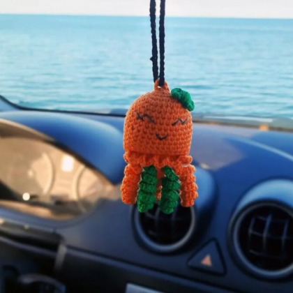 Cute Octopus Car Decor Color And Expression..