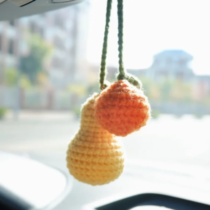 Novelty Cute Fruit Car Decor Hand Woven Knitted..
