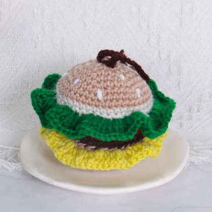 Creative Hamburger Car Pendant, Handmade Cotton..