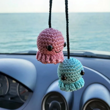 Handmade Crochet Swing Specter Animal Car Mirror,..