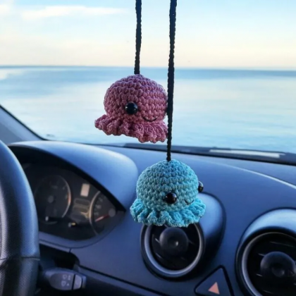 Handmade Crochet Swing Specter Animal Car Mirror,..