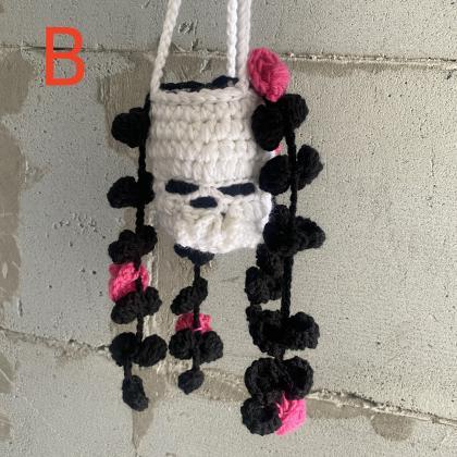 Crochet Car Mirror Hanging Accessories, Creative..