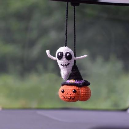 Pumpkin Ghost Car Hanging For Women And Men, Cute..