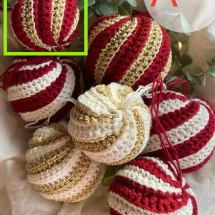 Knitted Candy Ball Christmas Tree Pendant..