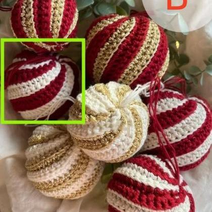 Knitted Candy Ball Christmas Tree Pendant..