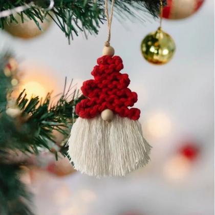 Boho Style Handmade Santa Claus Ornament For Home..