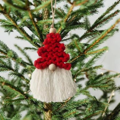 Boho Style Handmade Santa Claus Ornament For Home..