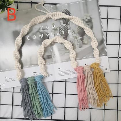 Macrame Rainbow Hanging Ornament Rope, Handmade..