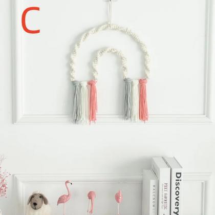 Macrame Rainbow Hanging Ornament Rope, Handmade..