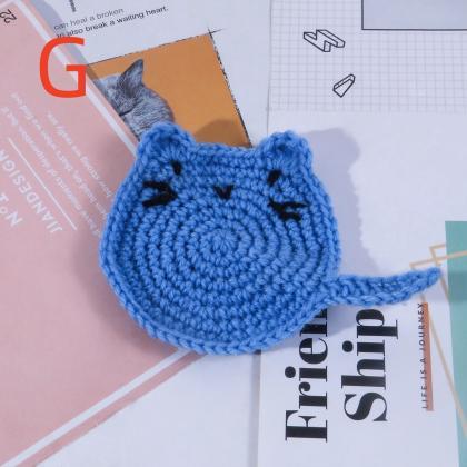 Wool Knitting Coaster Love Mouse Tea Cup Coffee..