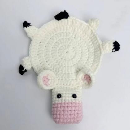 Cute Animals Coaster Hand Crocheted Sheep Teacup..
