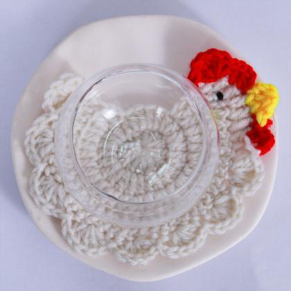 Handmade Crochet Coasters Cute Drink Coaster Set..