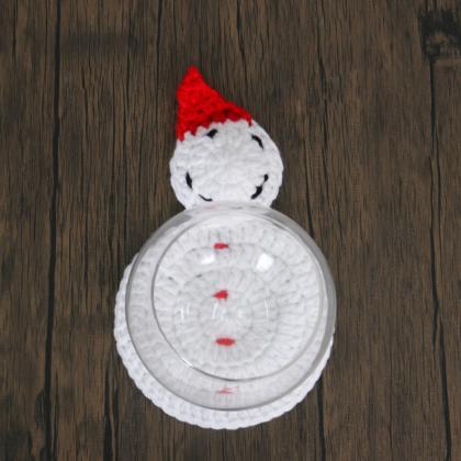 1pc Hand Knitted Coaster Santa Merry Christmas..