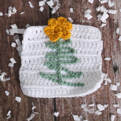 Handmade 3d Flower Cotton Crochet Table Place Mat..