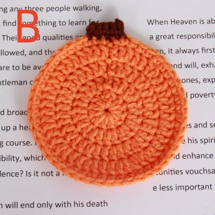 Handmade Woven Pumpkin Coasters Crochet Knitting..