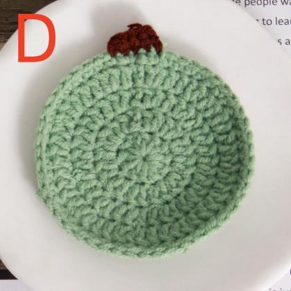 Handmade Woven Pumpkin Coasters Crochet Knitting..