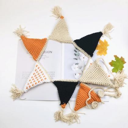 Ins Hand Woven Triangle Flag Party Decor, Tent..