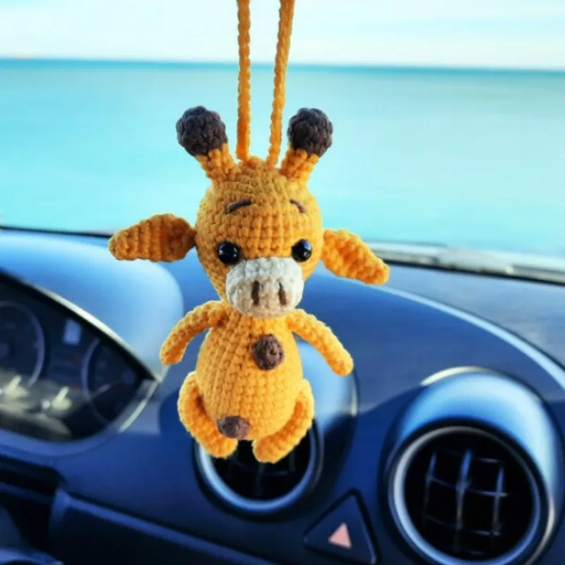 Giraffe Hanging Pendant For Car, Cute Cartoon Ornaments, Rear View Mirror, Car Styling Gifts, Auto Interior Decoration