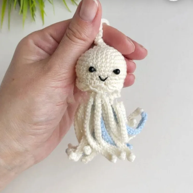 Handmade Knitted Octopus Pendant For Children's Room Decorations, Wool Car Accessories, Hand Woven Animal, Knitted, Safety