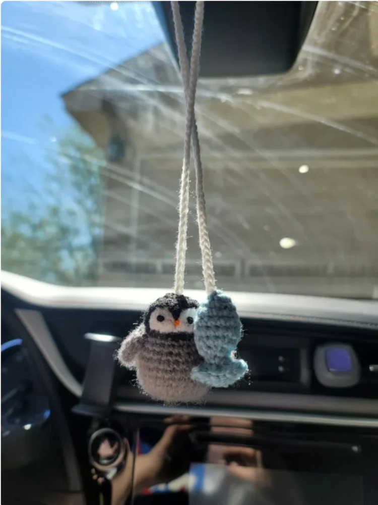 Creative Car Pendant Accessories, Super Cute And Fun Fish, Easy To Hang, Swinging Penguin, Car Hanging Ornament