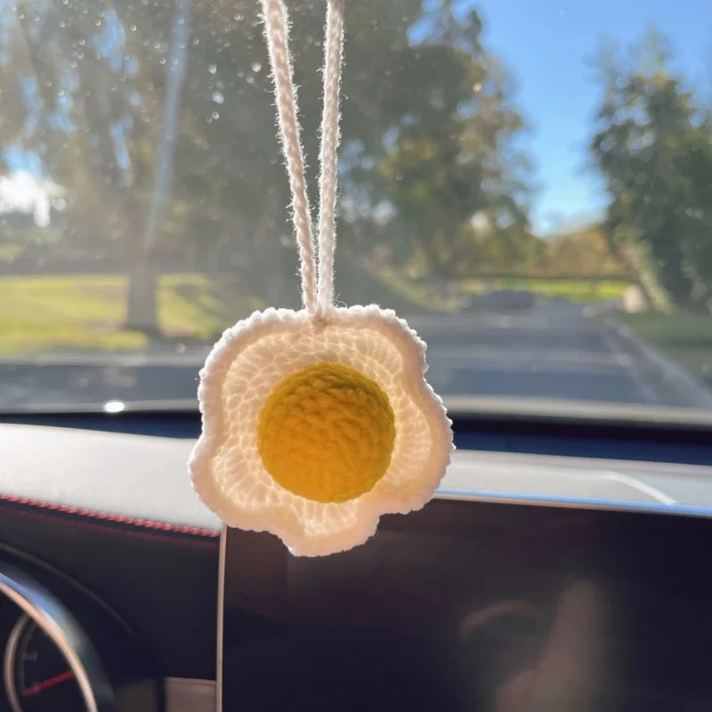 Handmade Car Hanging , Car Accessories, Knitted Cute Car Charms Knitted Egg Car Interior, Cute Car Accessories
