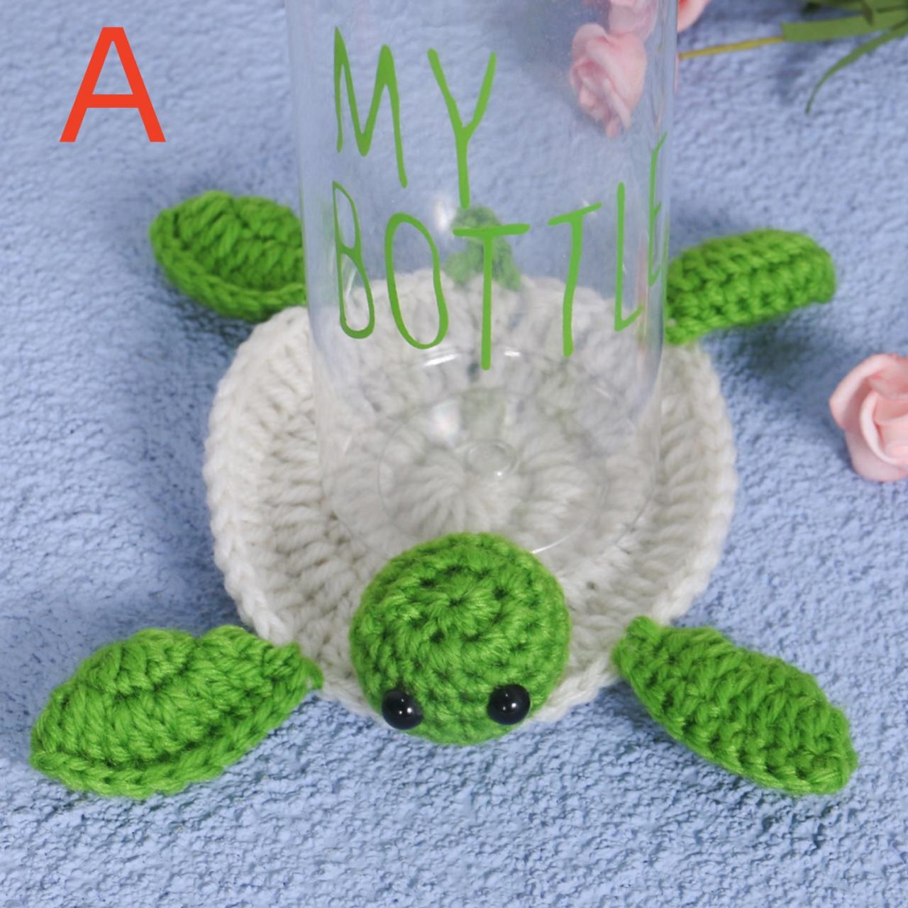1pc Cute Turtle Hand Crocheted Coaster Turtle Coaster Potholder Hand Knitted Mug Coaster Halloween Party Plate Mat Teacup Mat