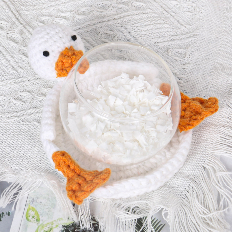 Duck Panda Crochet Coaster Insulated Water Non-slip Pad Cartoon Animal Heat-resistant Cup Mat Handmade Placemat Home Kitchen