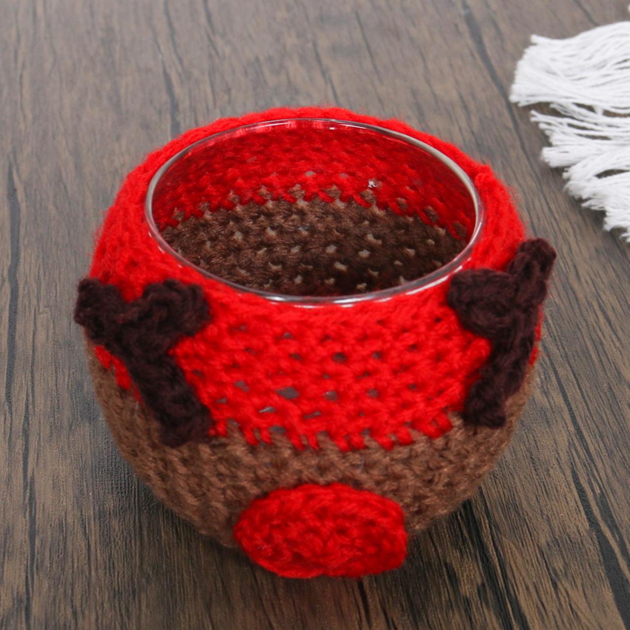 Christmas Knitted Table Decorations Mug Coffee Tea Cup Sleeve Warmer Holder Hanging Ornaments Home Decor Supplies