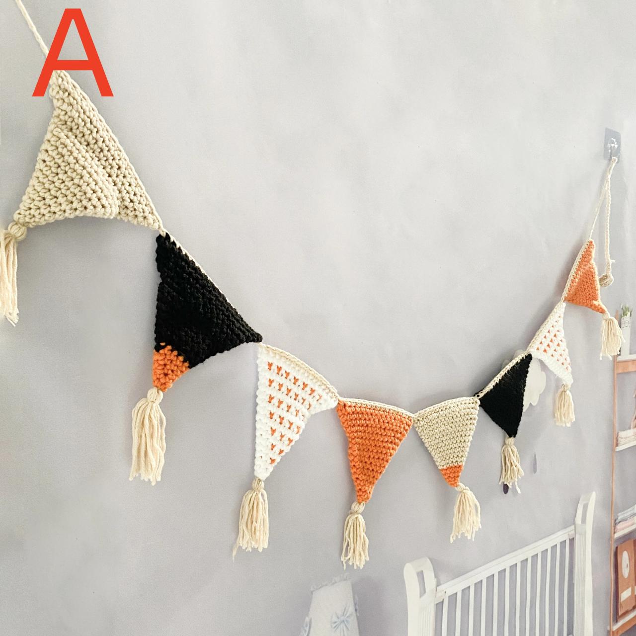 Ins Hand Woven Triangle Flag Party Decor, Tent Banner, Children's Room Decoration, Hanging Nursery Props