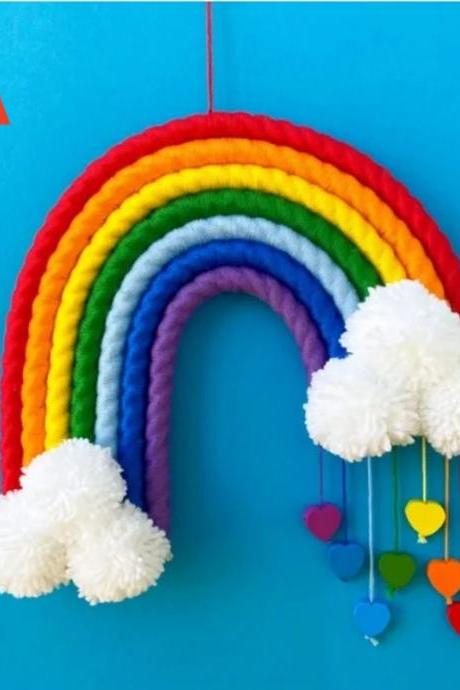 Home Wall Hanging Decoration Rainbow Nordic Style For Nursery Dorm Room Decoration Party Woven Hanging Pendant Wall Ornament
