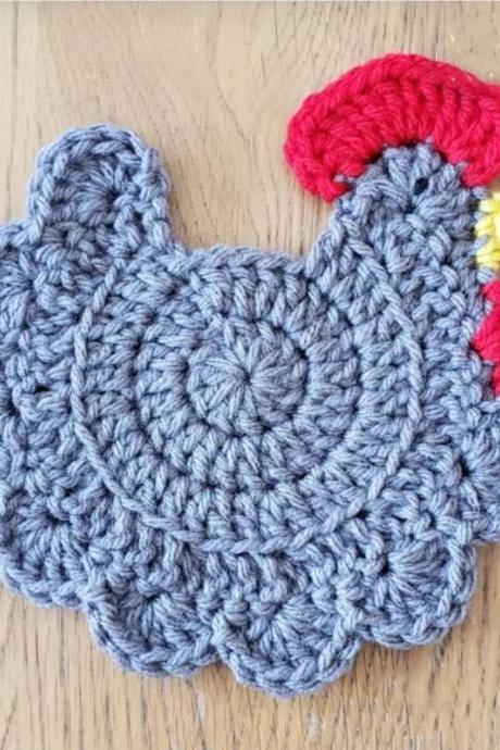Cartoon Coaster Hand-made Wool Woven Teacup Mat Animal Big Rooster Shaped Kitchen Accessories Cute Kitten Insulation Mat