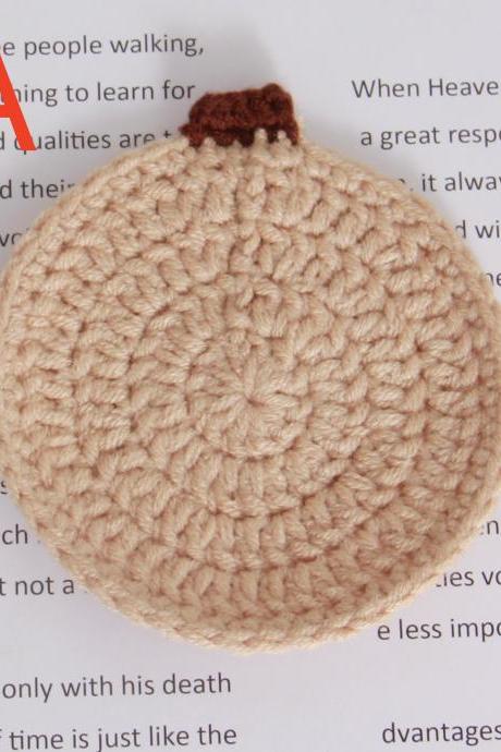 Handmade Woven Pumpkin Coasters Crochet Knitting Wool Flowers Drink Coaster Non Slip Insulation Pot Holder Kitchen Accessories