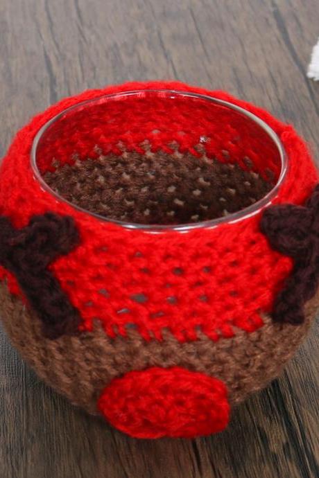 Christmas Knitted Table Decorations Mug Coffee Tea Cup Sleeve Warmer Holder Hanging Ornaments Home Decor Supplies