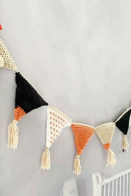 Ins Hand Woven Triangle Flag Party Decor, Tent Banner, Children's Room Decoration, Hanging Nursery Props