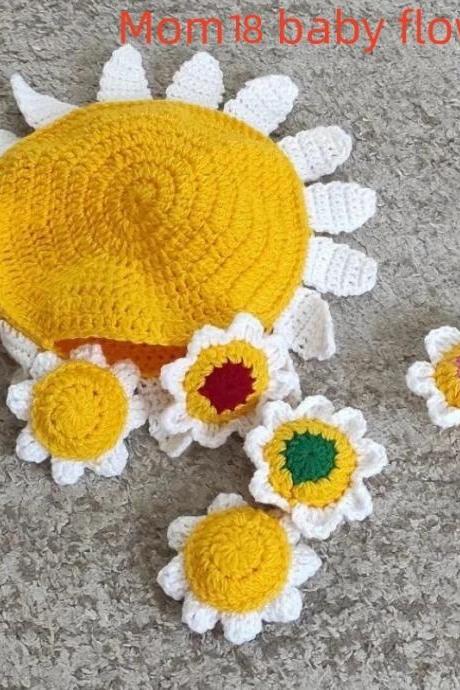 Crochet Memory Game With Sunflower For Mom And Baby, Matching Game, Physical Item, Original, Educational Toys
